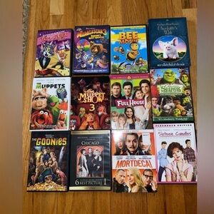 Mixed DVD Movies. Family Movies  / Adult Comedy. Hardly Used. 12 DVDs